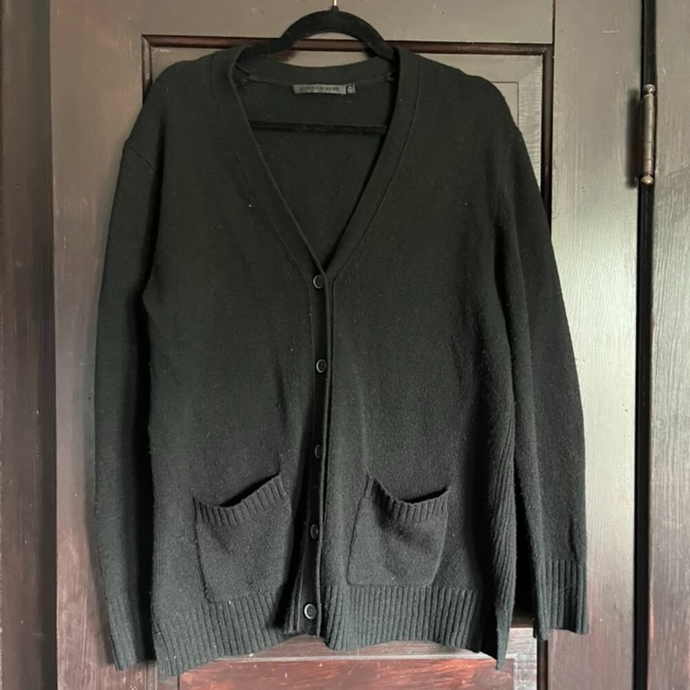 Jenni Kayne Black Wool Cardigan Size M